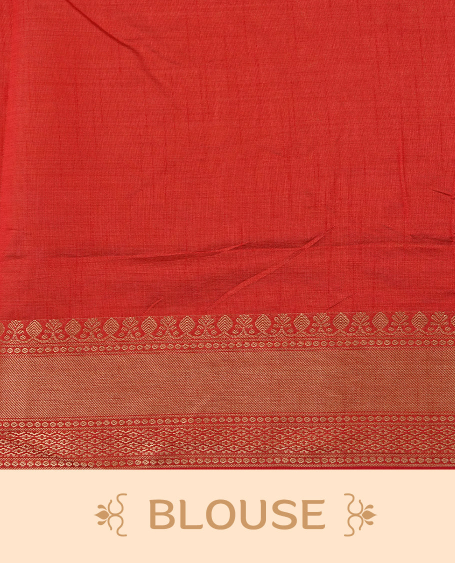 Cream colour Semi Tussar silk saree