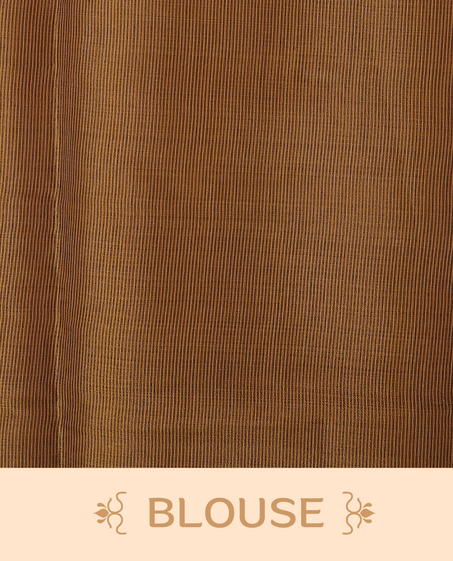 Gold colour semi tissue cotton saree