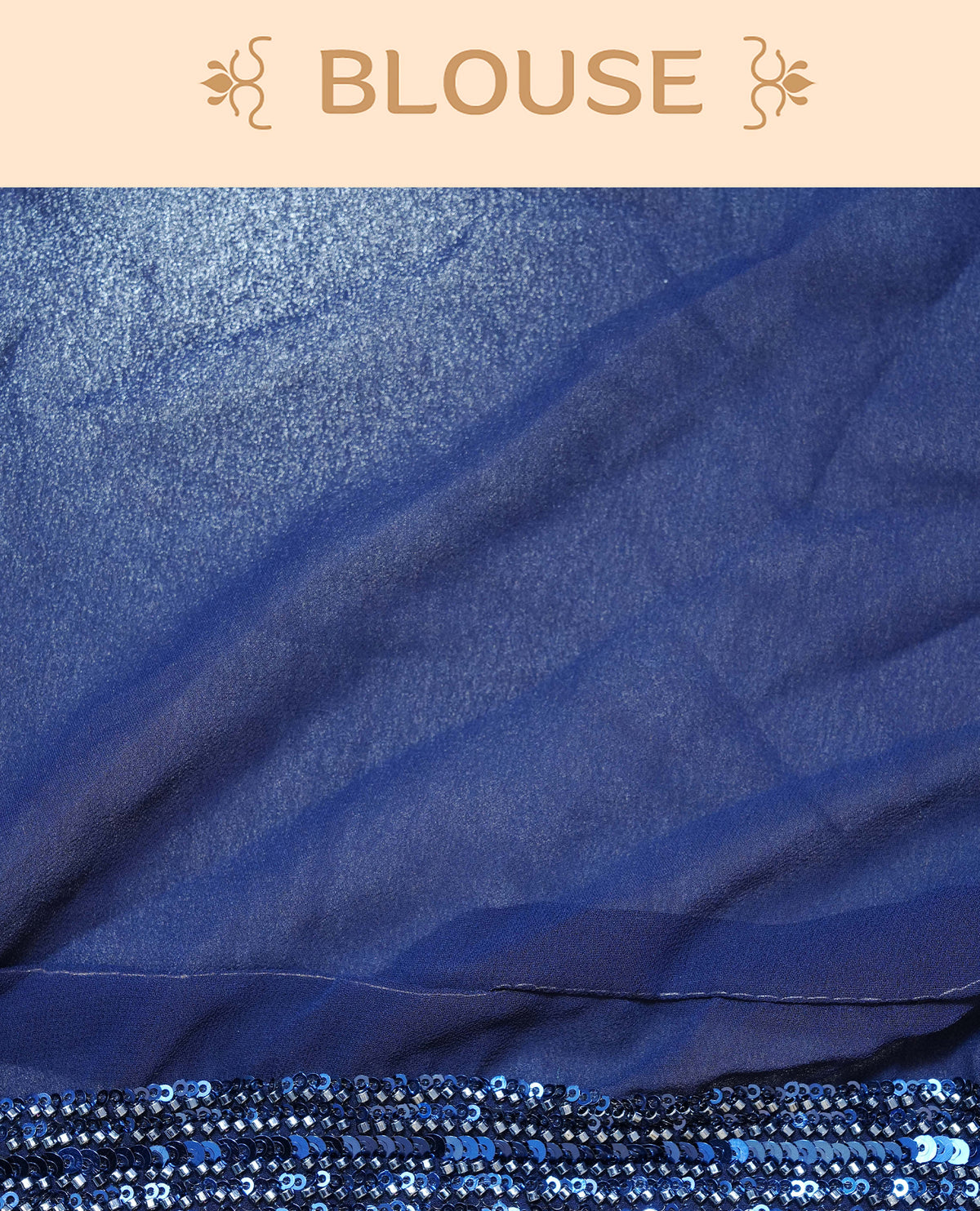 Navy Blue colour Organza saree with Cut Beats & Sequins.