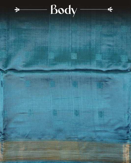 Steal Blue colour fiber silk saree