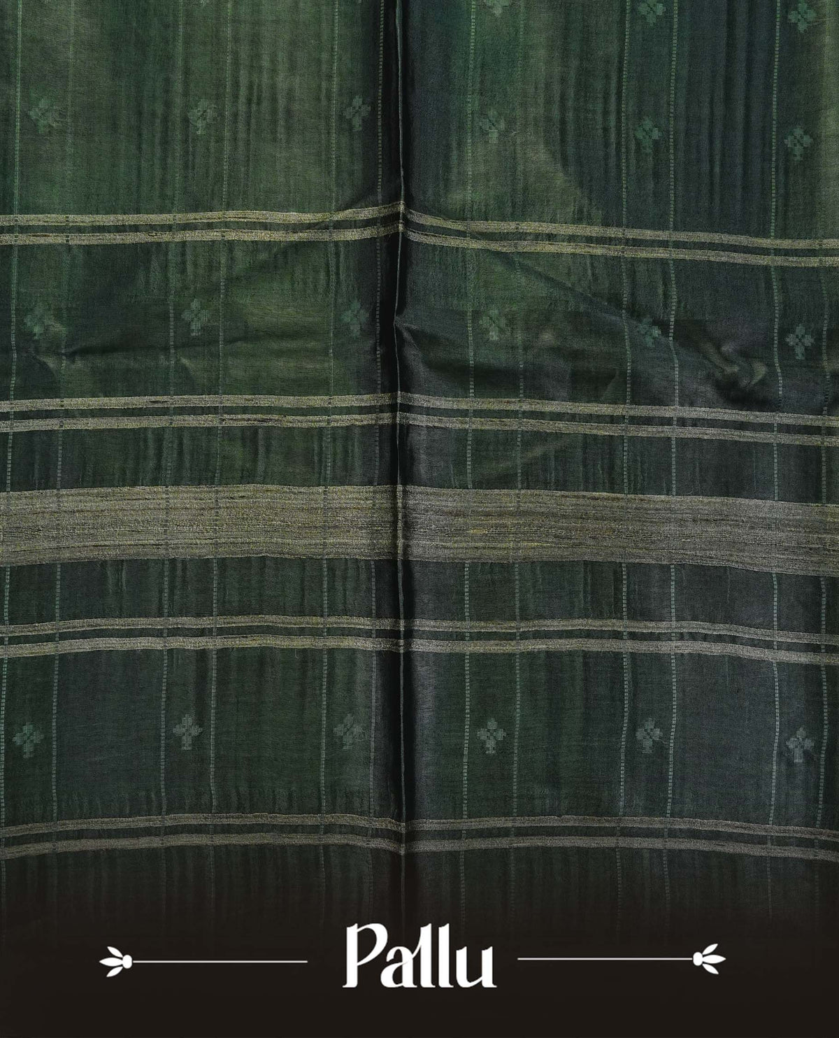 Dark green colour fiber silk saree