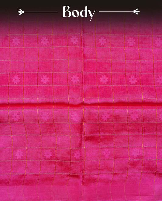 Magenta colour fiber silk saree