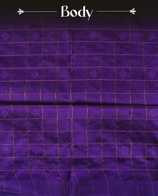 Violet colour fiber silk saree