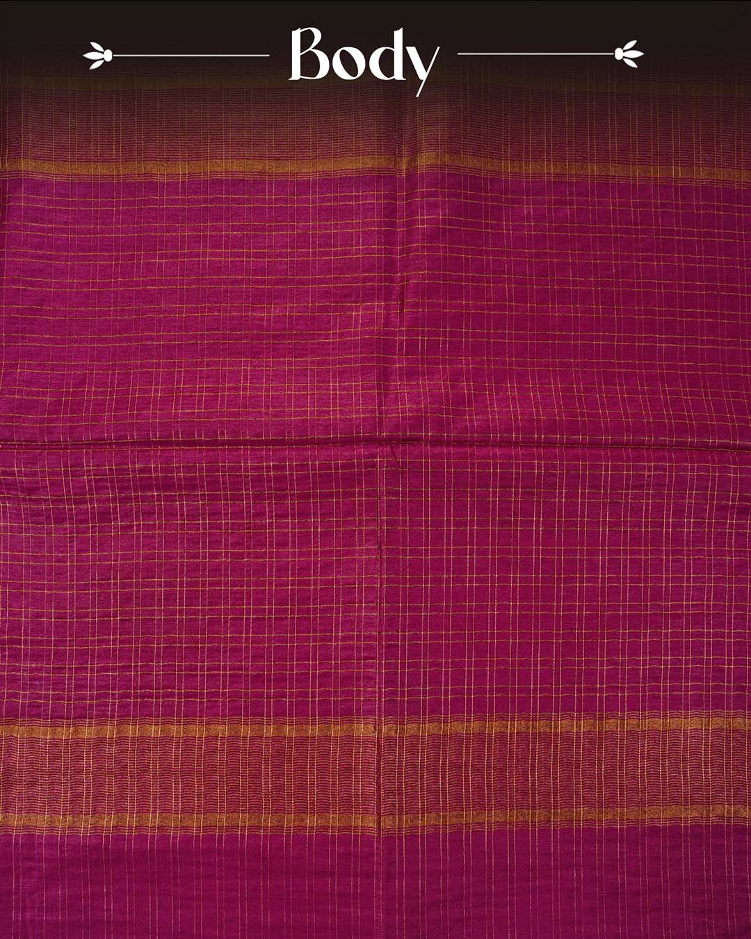 Deep magenta colour Tusser Silk saree