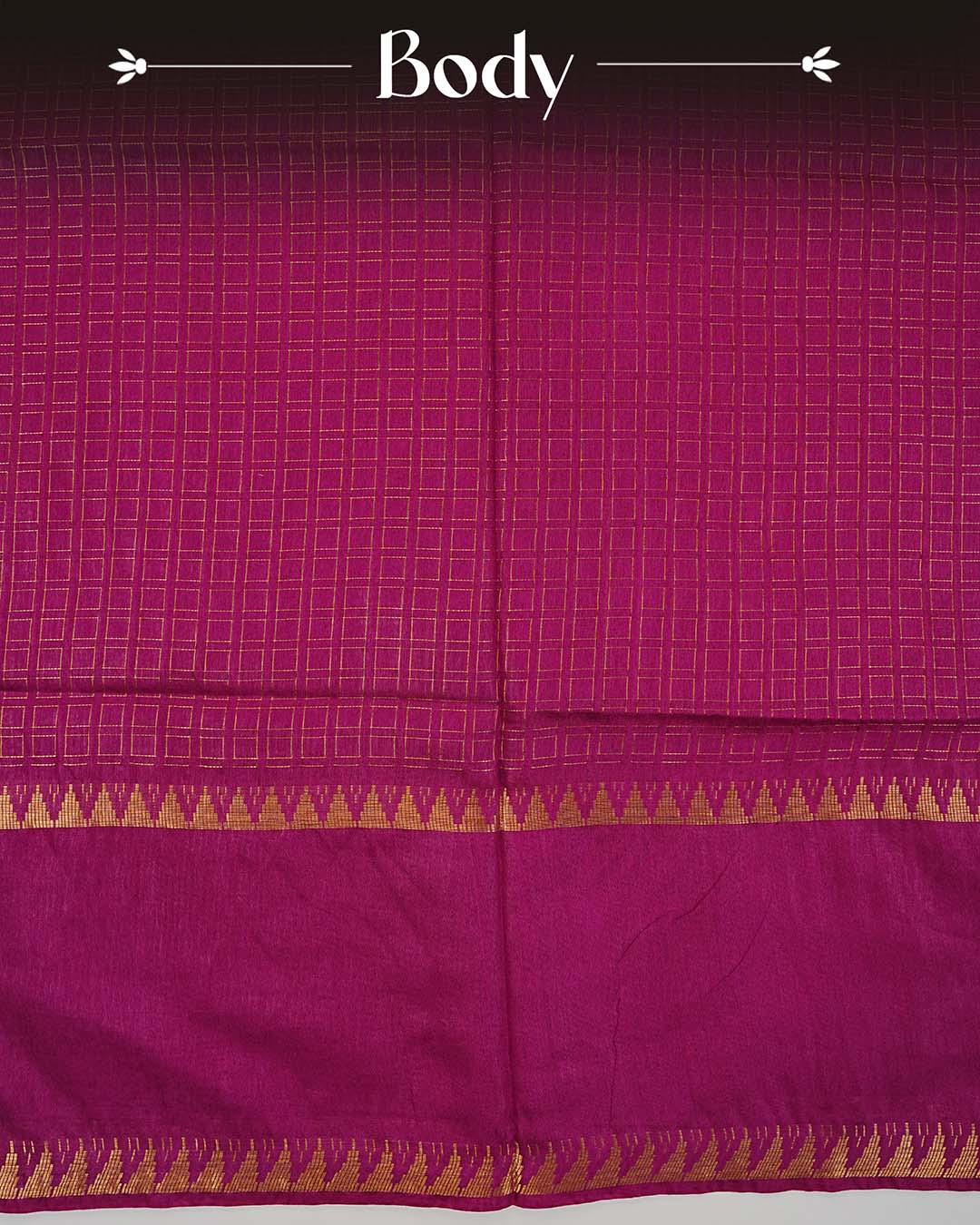 Deep magenta colour Tusser Silk saree