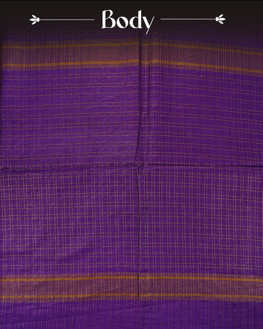 Violet colour Tusser Silk saree