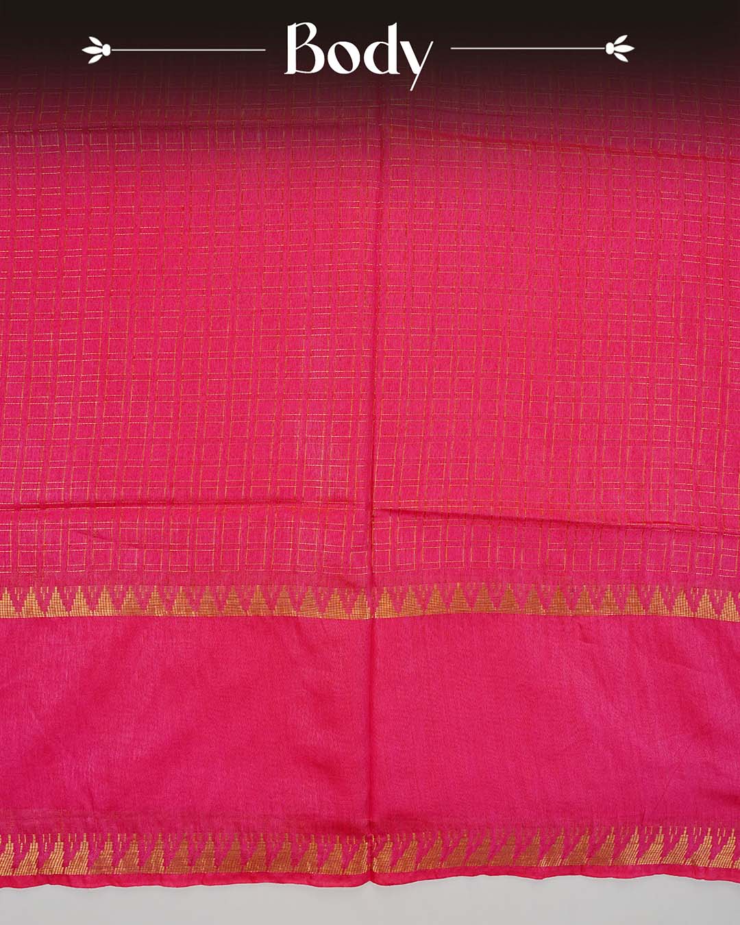 Magenta pink colour Tusser Silk saree