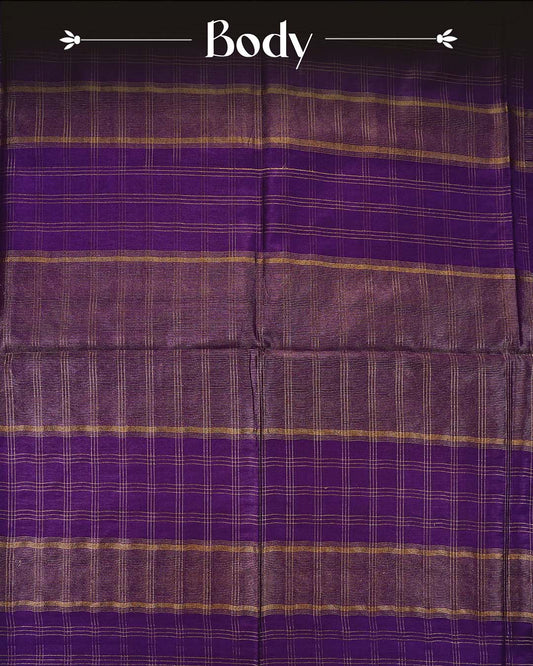 Purple colour Tusser Silk saree
