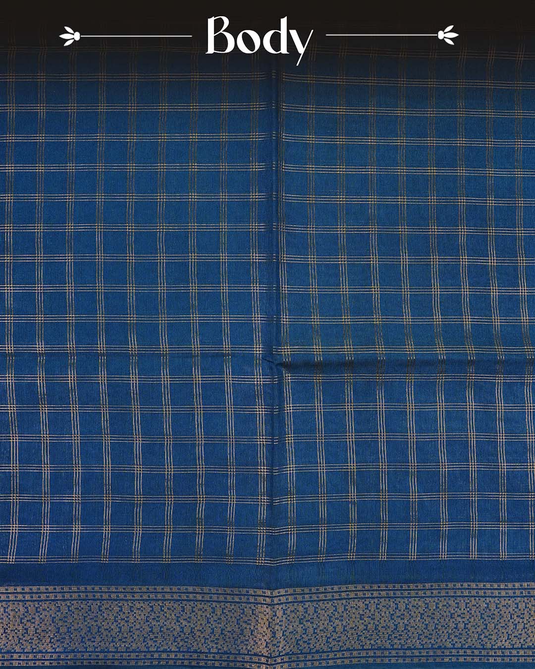 Deep royal Blue colour Tusser Silk saree