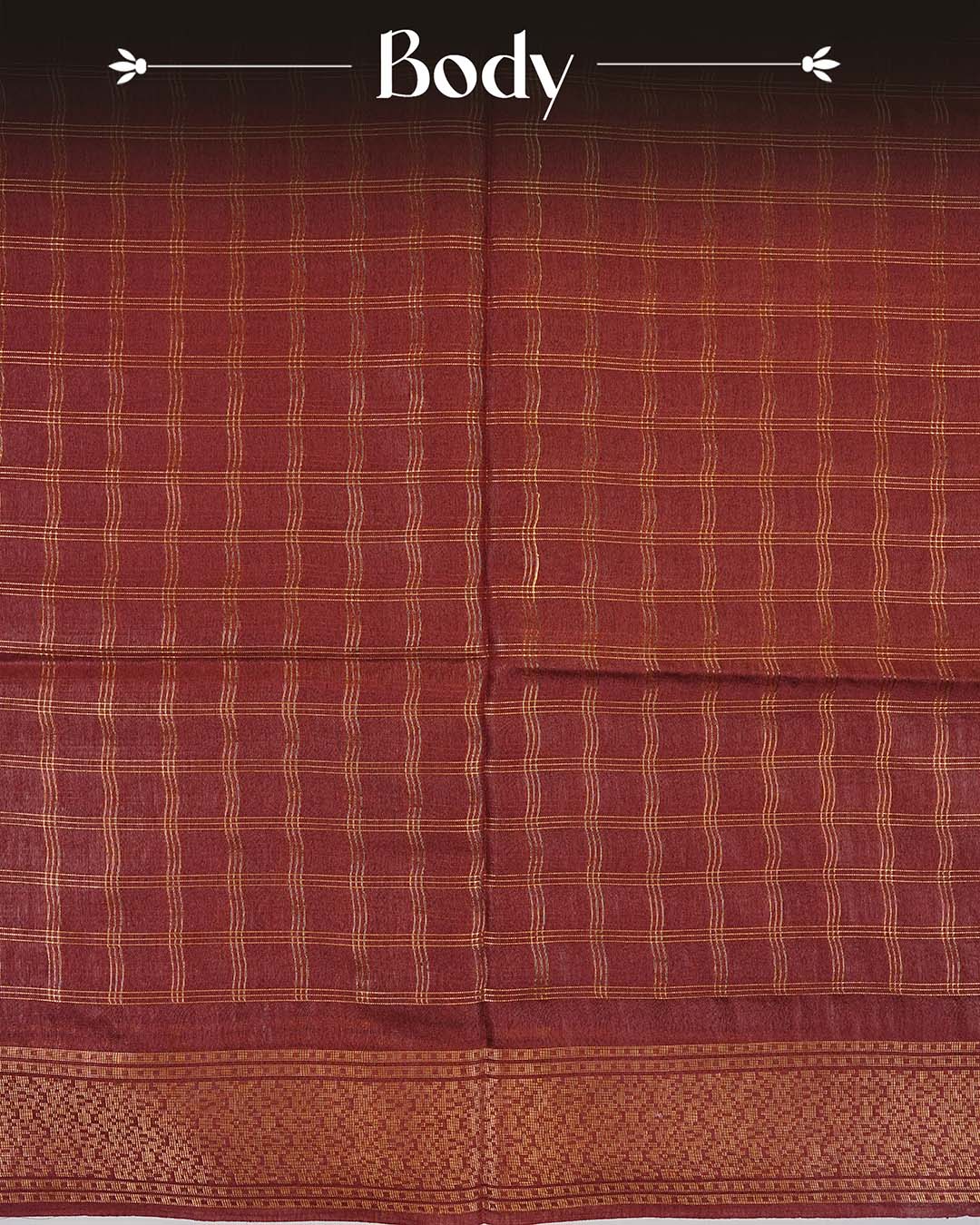 Brown colour Tusser Silk saree
