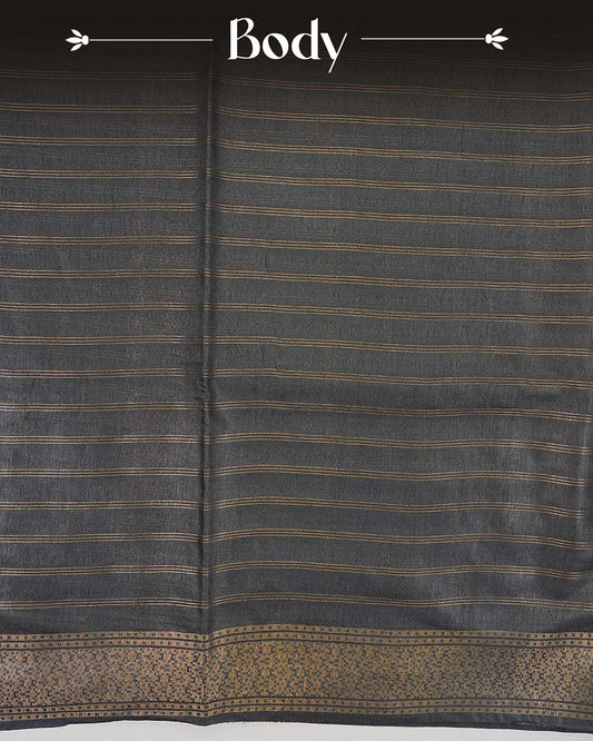 Grey colour Tusser Silk saree