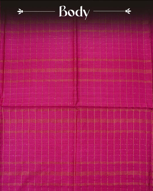 Magenta colour Tusser Silk saree