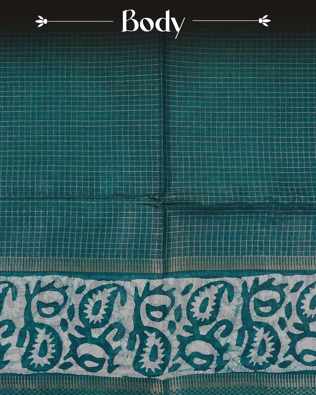 Teal Green colour Tusser Silk saree