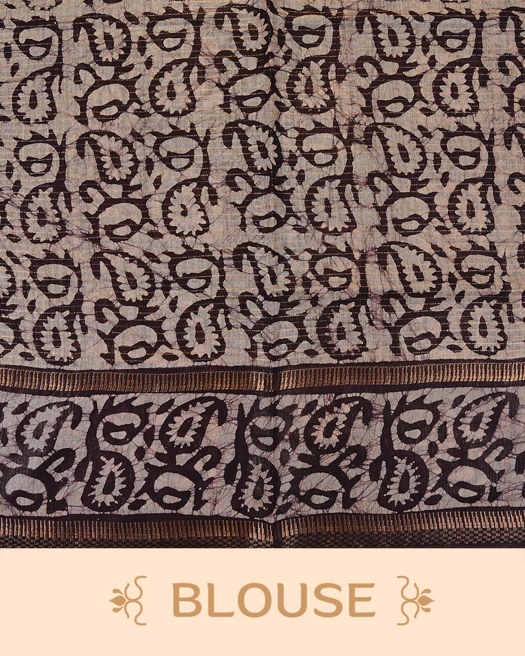 Dark brown colour Tusser Silk saree