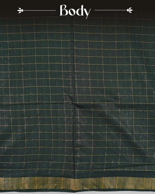 Dark Green colour Tusser Silk saree