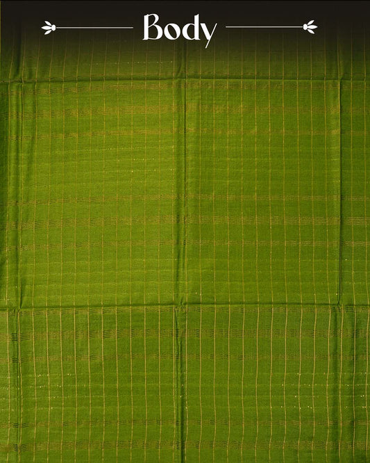 Pistachio green colour Tusser Silk saree