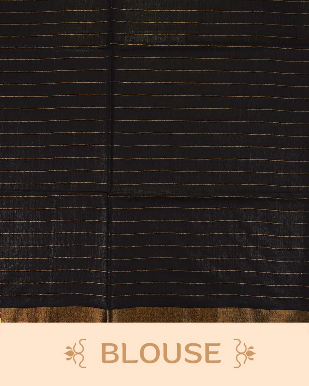 Royal Black colour Tusser Silk saree