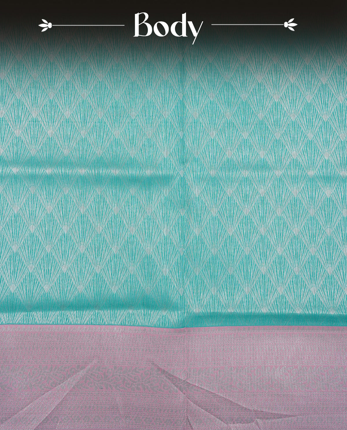 Aqua colour semi silk saree featuring Silver zari Design pattern on body, complemented by contrast Lavender colour with silver zari border, comes with matching blouse piece.