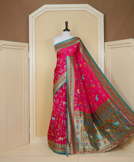 Pink Colour Pashmina Saree