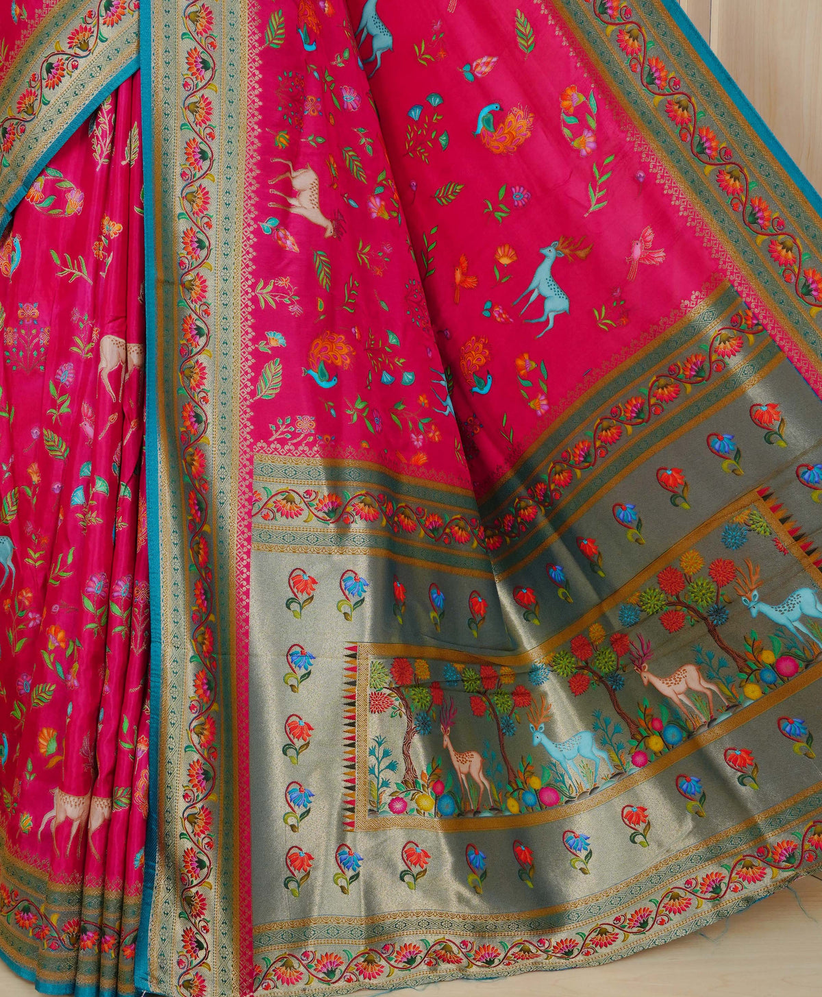 Pink Colour Pashmina Saree