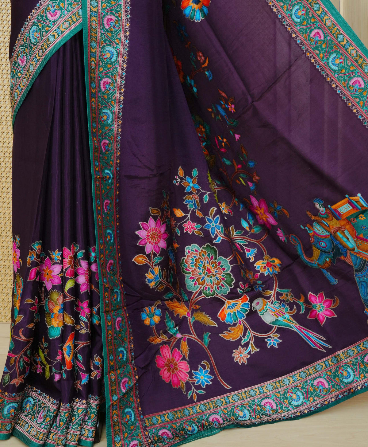 Purple Colour Pashmina Saree