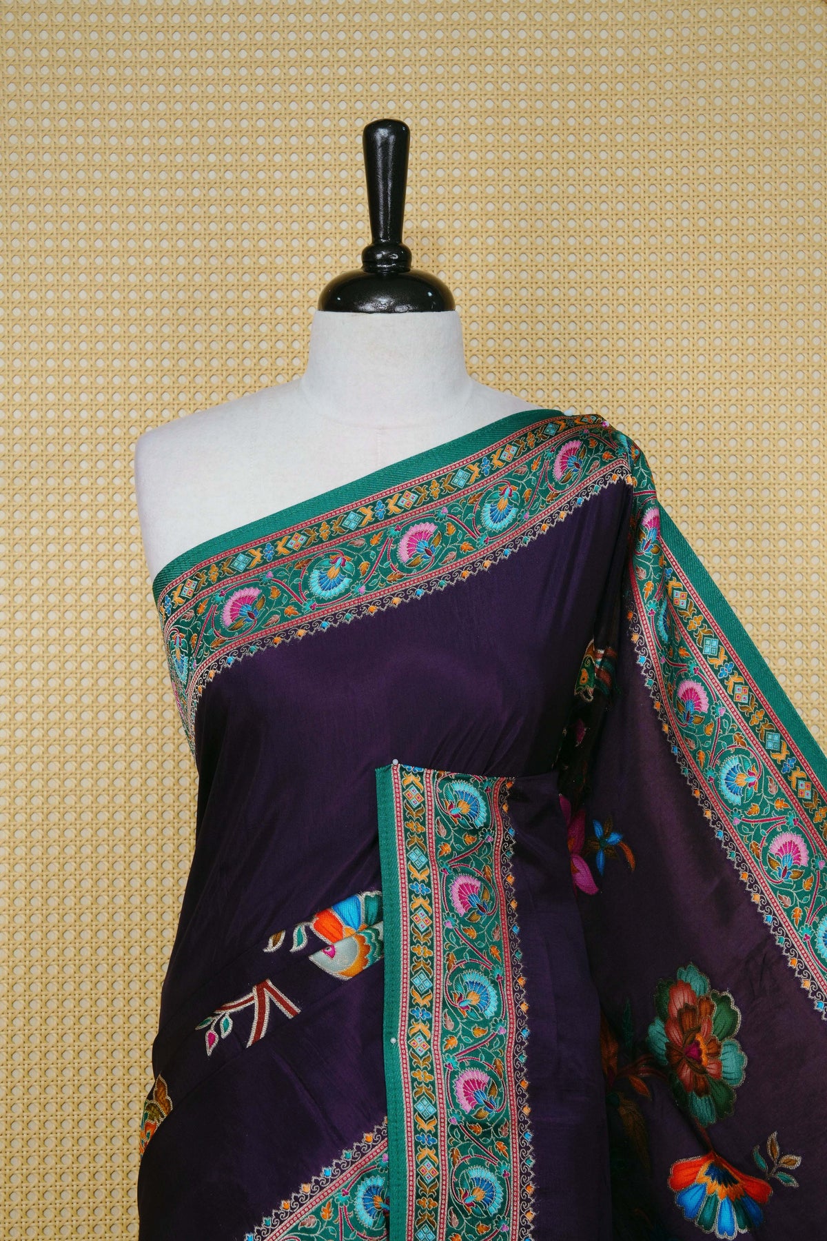 Purple Colour Pashmina Saree