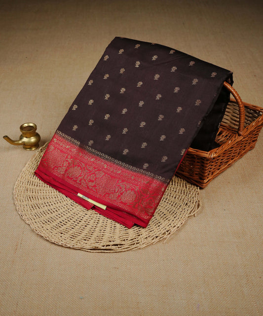 Brown colour Banarasi silk saree