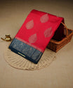 Red colour Banarasi soft silk saree