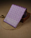 Lavender colour Banarasi soft silk saree