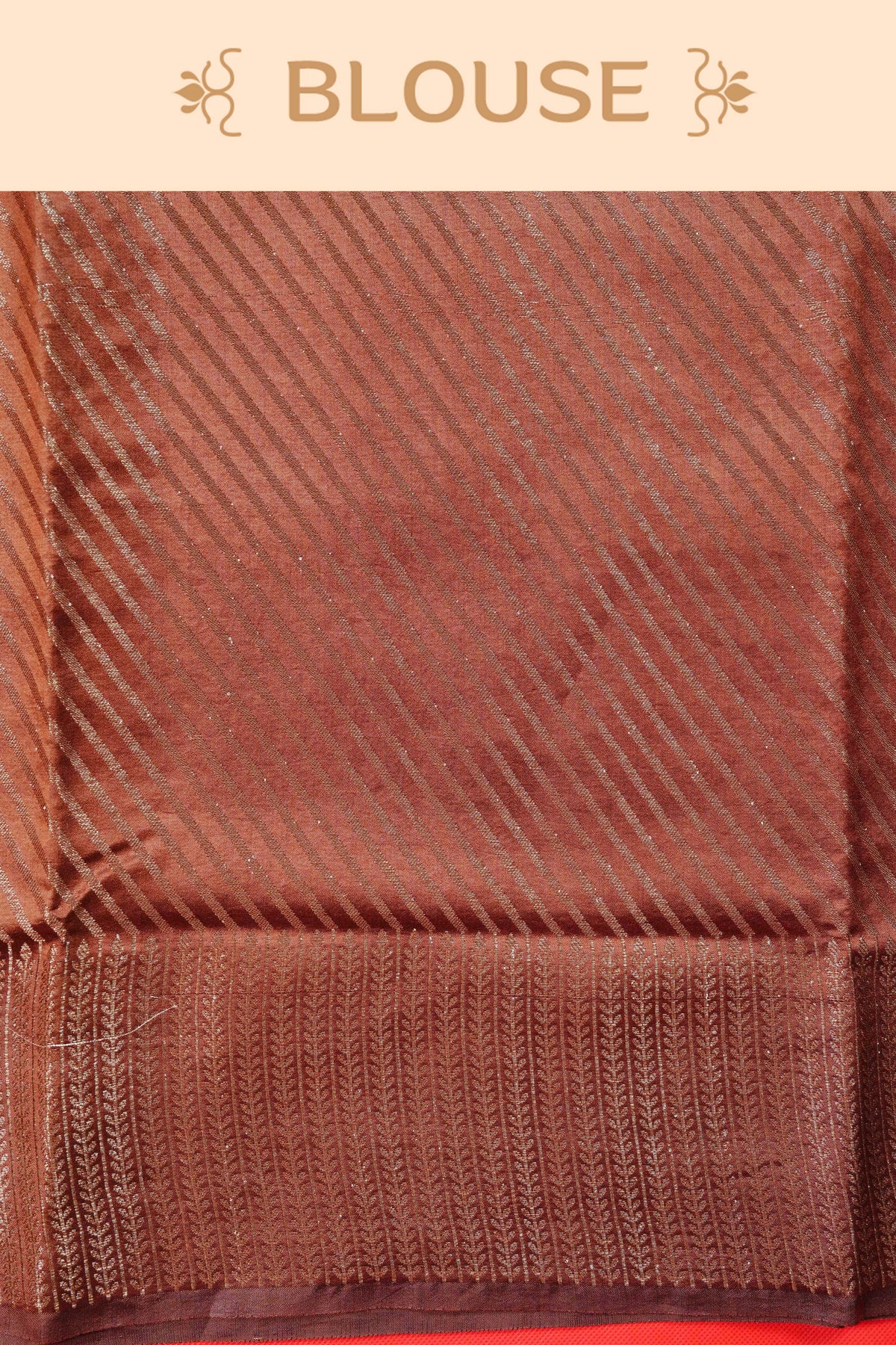 Light terracotta colour Banarasi soft silk saree