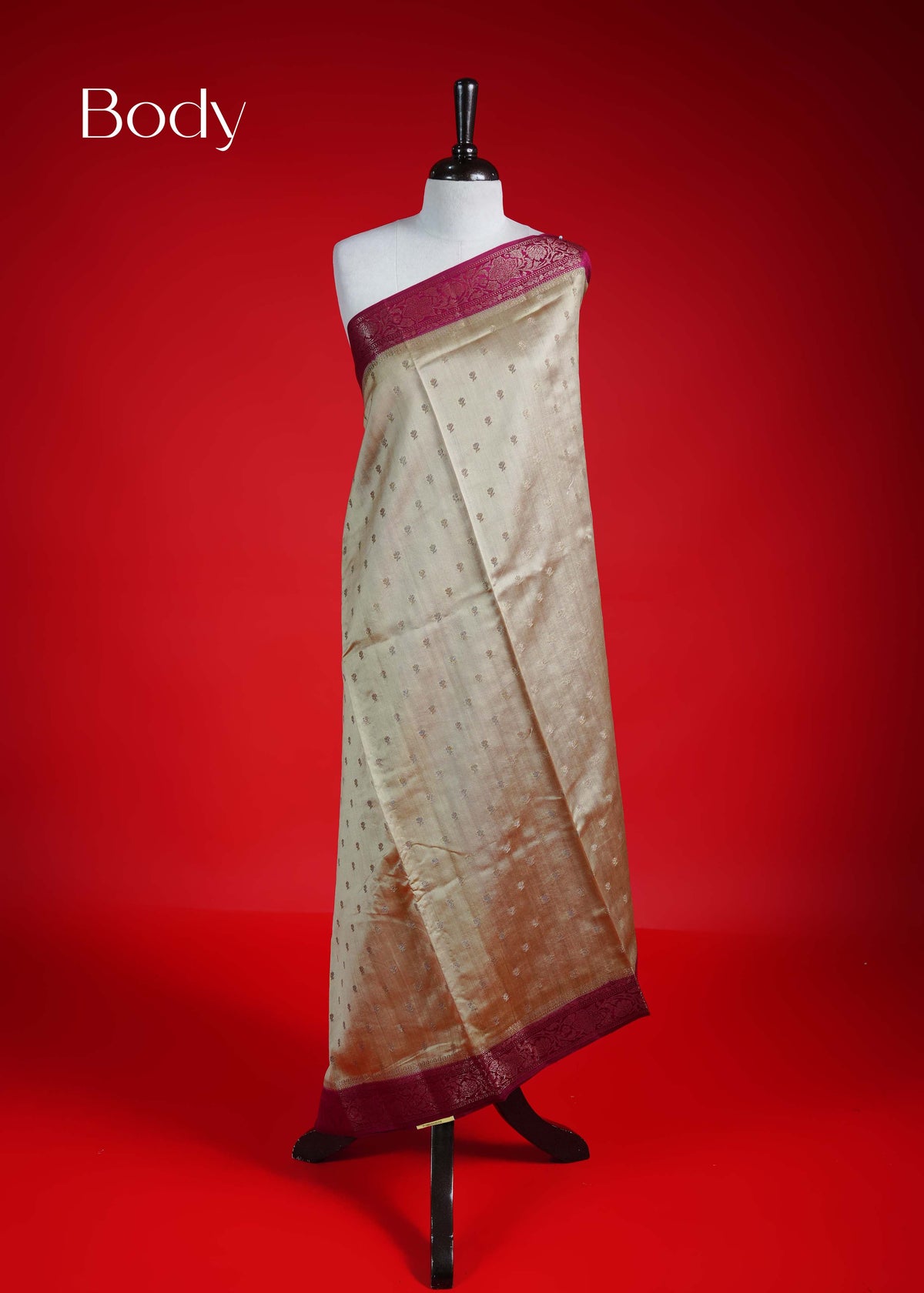 Royal Cream colour Banarasi soft silk saree