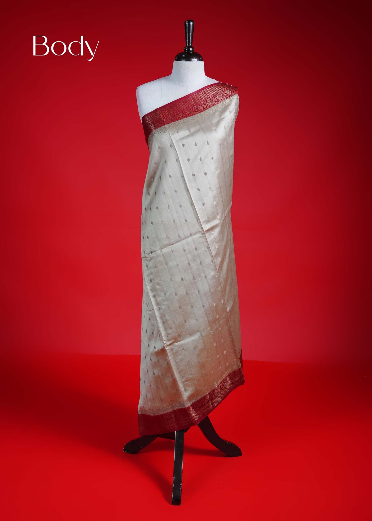 Royal cream colour Banarasi soft silk saree