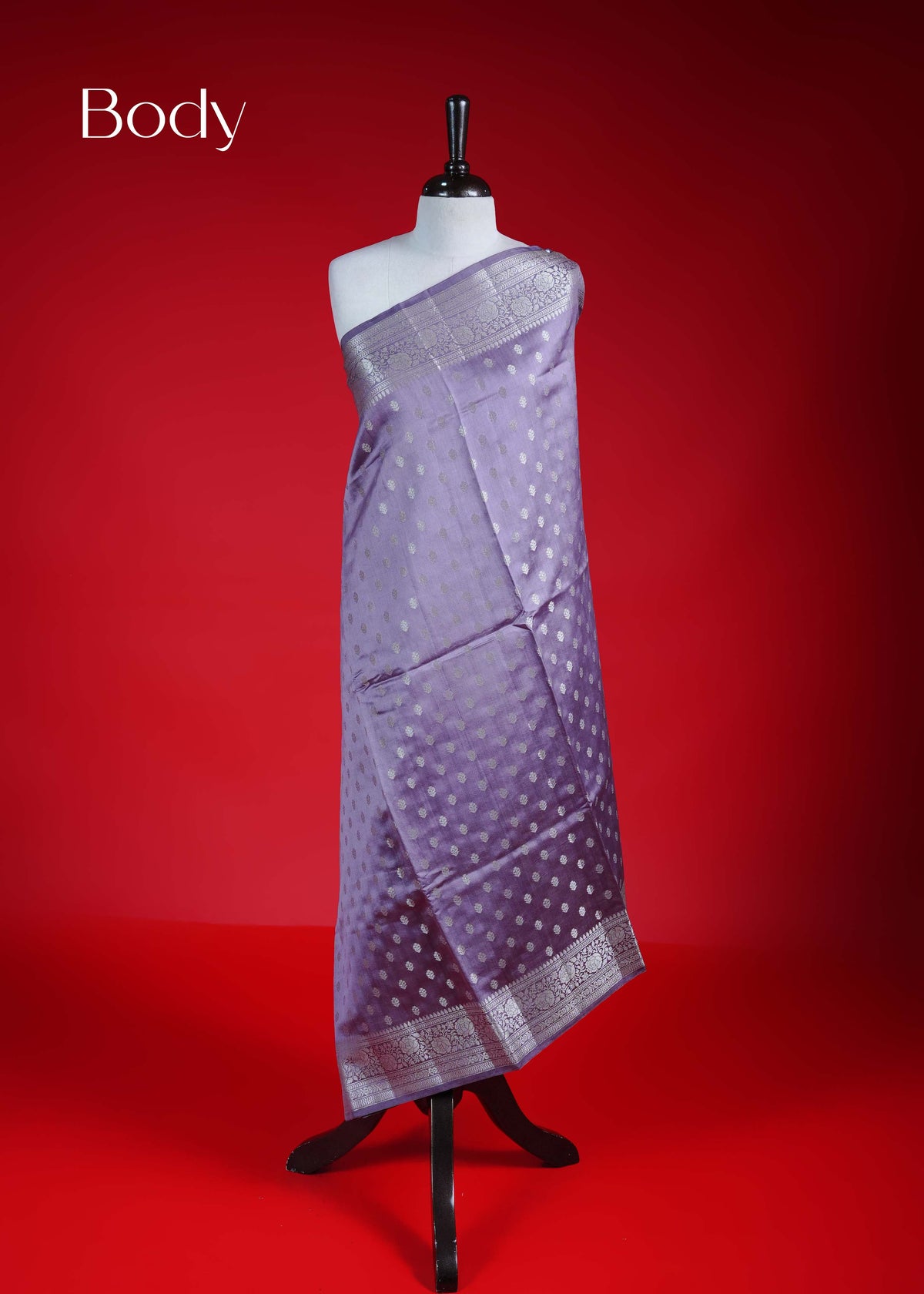 Dusty Lavender colour Banarasi soft silk saree