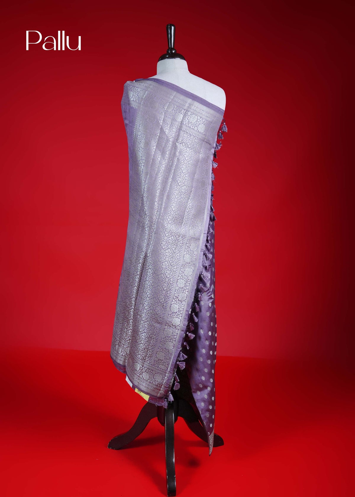 Dusty Lavender colour Banarasi soft silk saree
