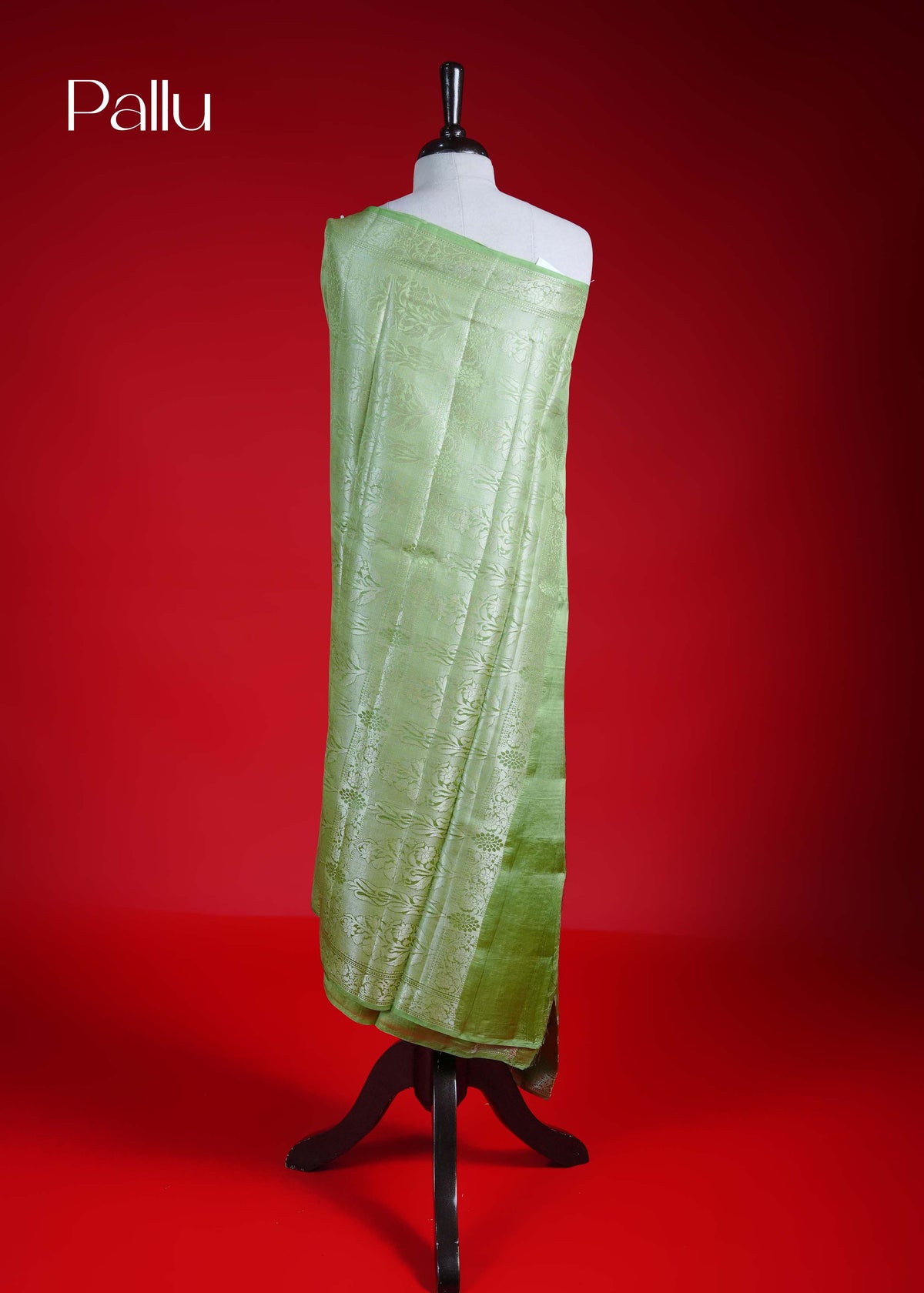 Light green colour Banarasi soft silk saree