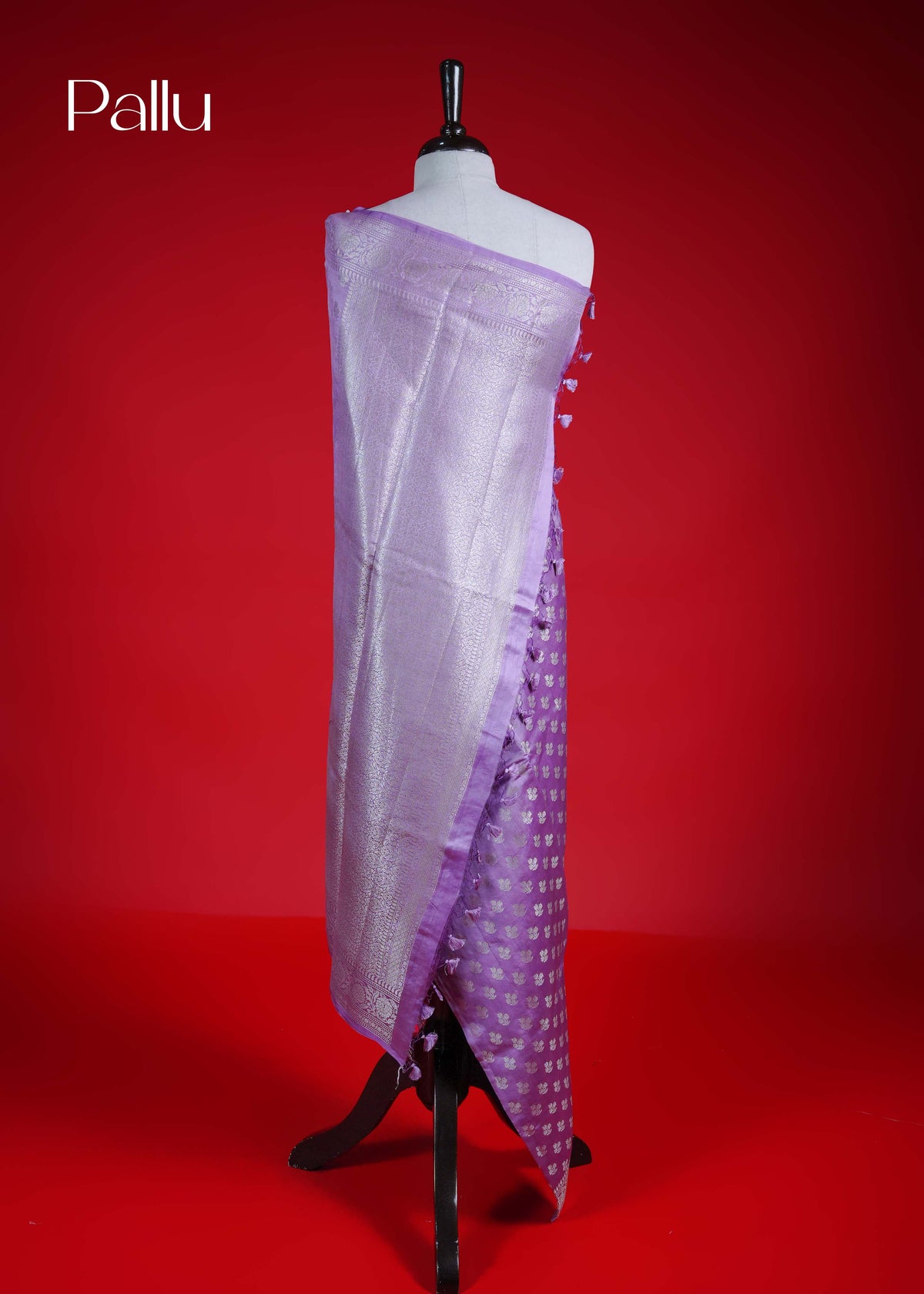 Lavender colour Banarasi soft silk saree