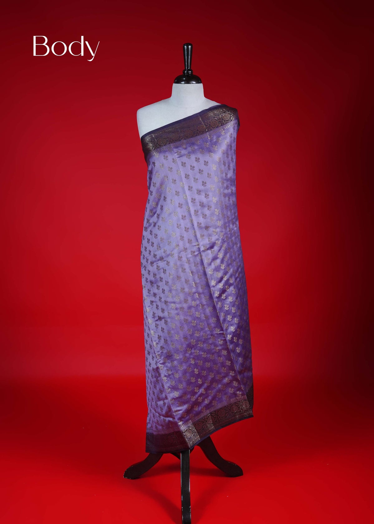 Lavender colour Banarasi soft silk saree