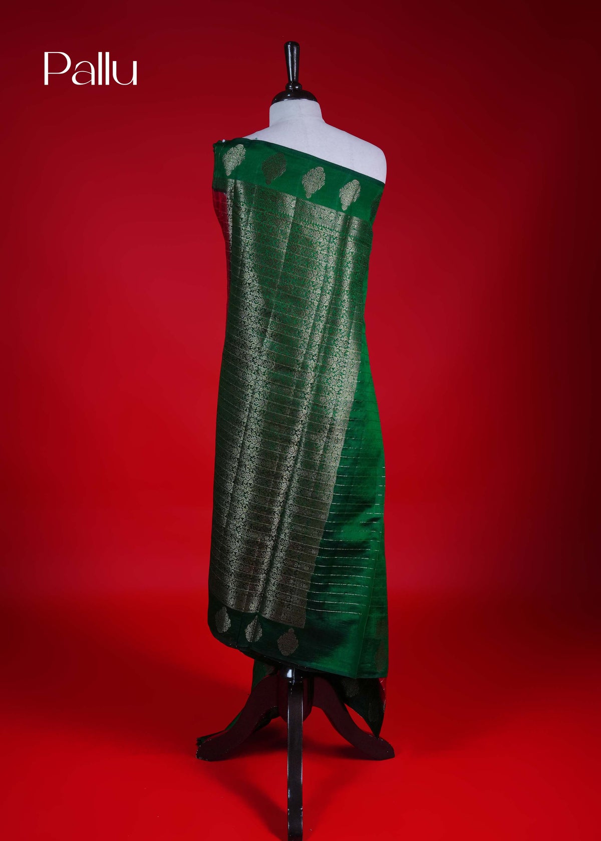 Red colour Banarasi soft silk saree
