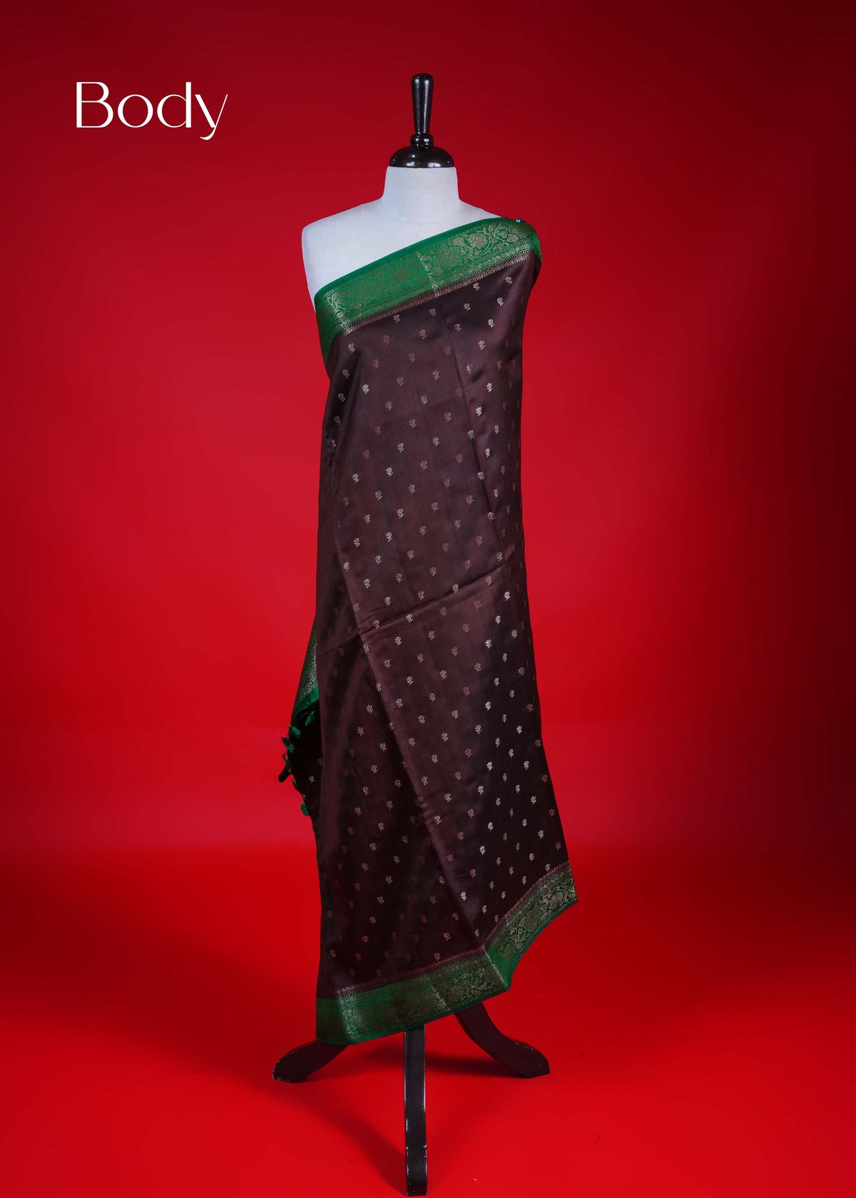 Brown colour Banarasi soft silk saree