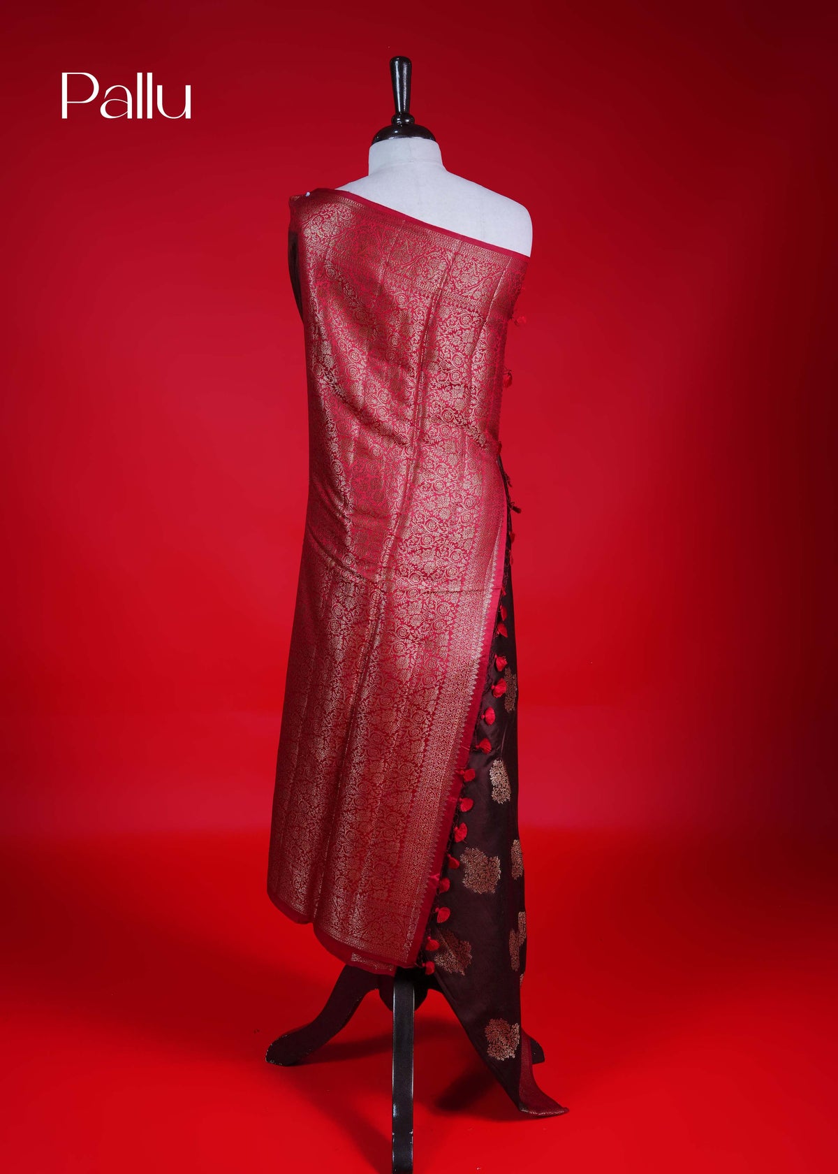 Brown colour Banarasi soft silk saree