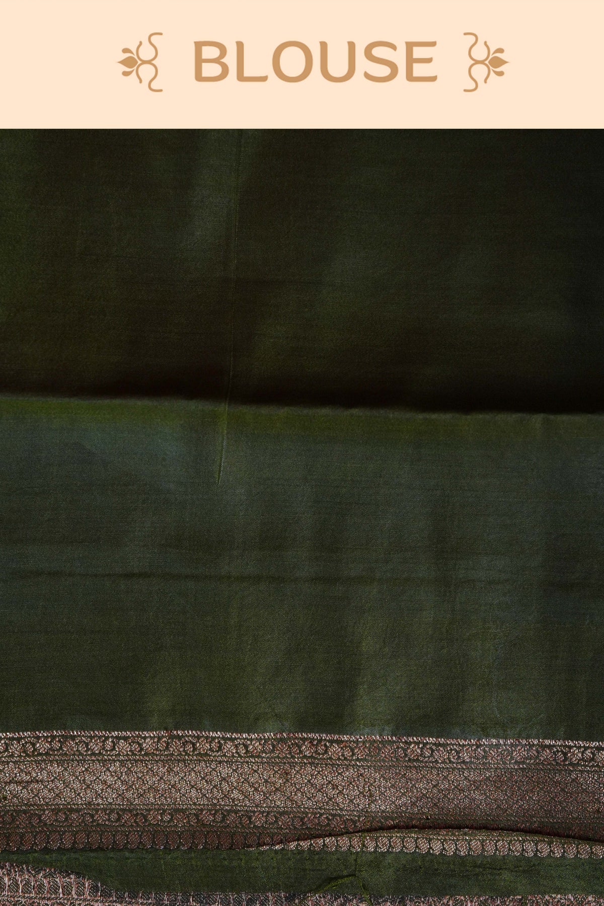 Olive colour Banarasi soft silk saree