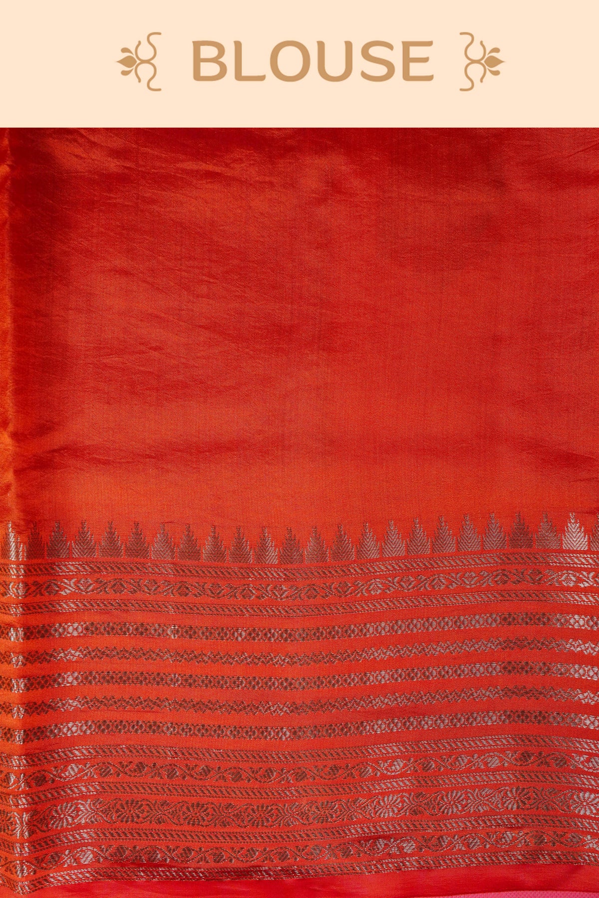 Orange colour Banarasi soft silk saree