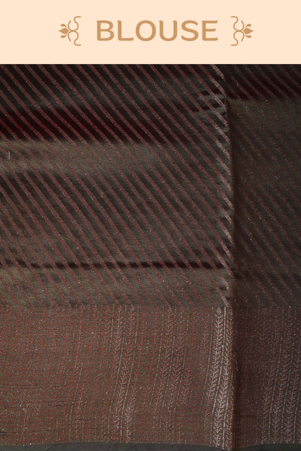 Olive colour Banarasi soft silk saree