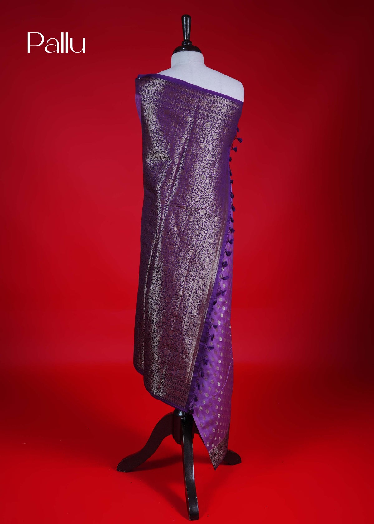 Lavender colour Banarasi Chanderi silk saree