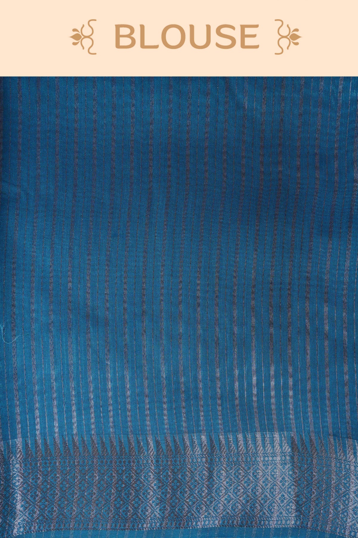 Teal blue colour Banarasi Chanderi silk saree