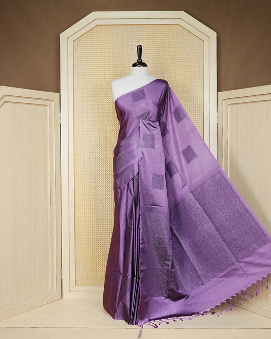 Lavender colour soft silk saree