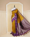 Mustard colour soft silk saree