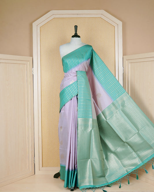Pastel lilac colour soft silk saree