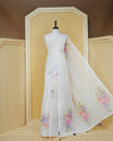 Light Lavender colour linen tissue saree.