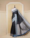 Black colour soft silk saree